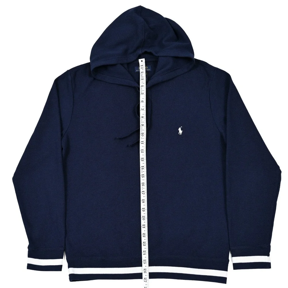Polo Ralph Lauren Hoodie Sweater Mens Medium Sleepwear Jumper Waffle Knit Preppy